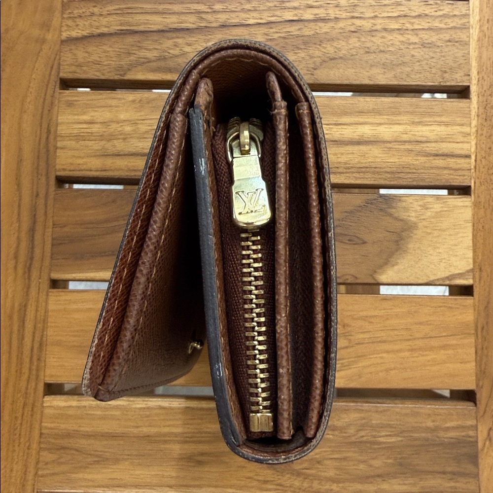Louis Vuitton Brown and Gold Monogram Wallet - Picture 9 of 13